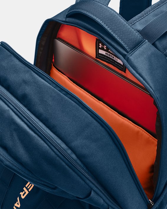 UA Hustle 5.0 Backpack, Blue, pdpMainDesktop image number 3